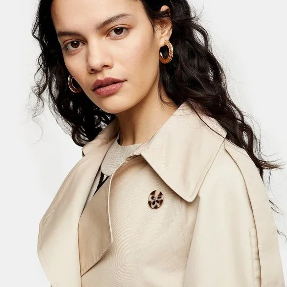 TOPSHOP Cortez Classic Lined Long Trench Coat NEW - Picture 4 of 11